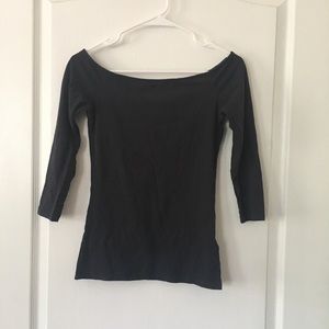 Navy blue off-the-shoulder top